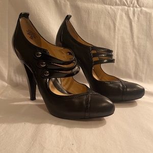 Black Baby Doll Heels Y2K Vintage Size 9/ Euro 39